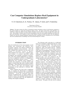Can Computer Simulations Replace Real Equipment