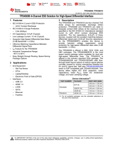 4-Channel ESD Solution for High-Speed Differential Interface (Rev. G)