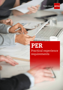 Practical experience requirements