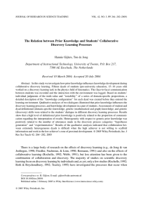 The relation between prior knowledge and students` collaborative