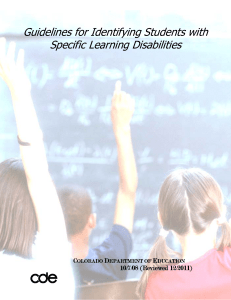 Guidelines for Identifying Students with Specific Learning Disabilities