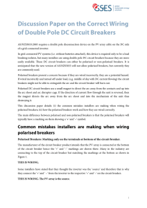 Discussion Paper – Correct Wiring of Double Pole DC Breakers