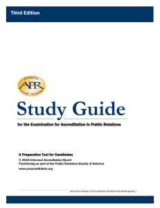 APR Study Guide - Accreditation in Public Relations