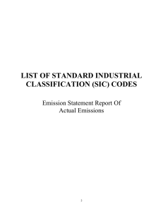 list of standard industrial classification (sic) codes