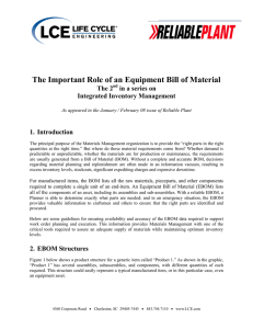 The Important Role of an Equipment Bill of Material