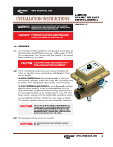 Gas Shutoff Valve Installation Instructions