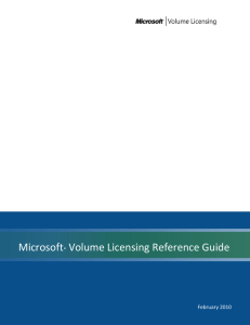 Microsoft® Volume Licensing Reference Guide