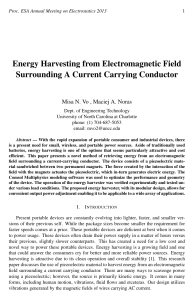 Energy Harvesting from Electromagnetic Field Surrounding A