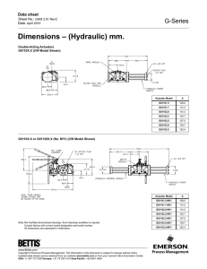 Dimensions – (Hydraulic) mm.