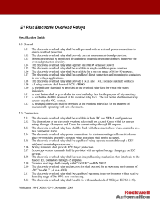 E1 Plus Electronic Overload Relays