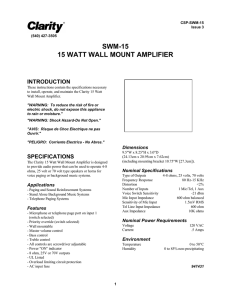swm-15 15 watt wall mount amplifier