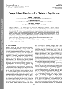 Computational Methods for Oblivious Equilibrium
