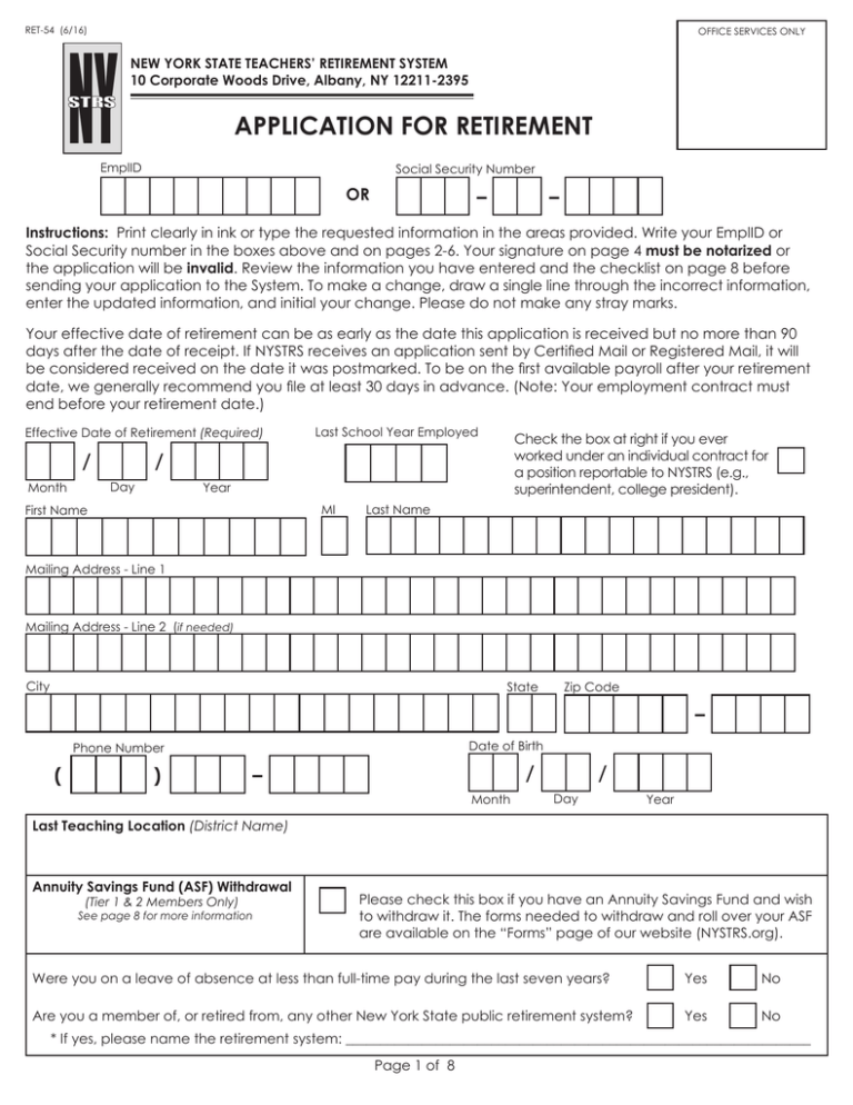 Effective Date Of Retirement