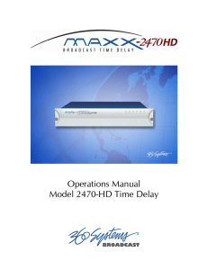 Operations Manual Model 2470-HD Time Delay