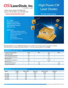High Power CW Laser Diodes