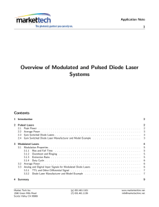 Overview of Modulated and Pulsed Diode Laser