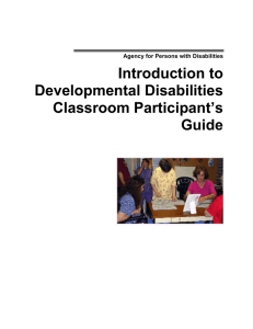 Introduction to Developmental Disabilities Classroom