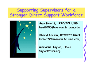 Supporting Supervisors for a Stronger Direct Support Workforce