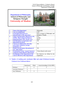 Philosophy - University of Madras