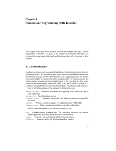 Chapter 4 Simulation Programming with JavaSim