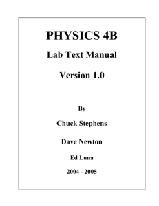Physics 4B Lab Experiments