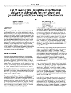 Use of inverse time, adjustable instantaneous pickup circuit breakers