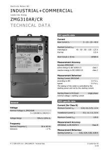 Technical Data ZMG310AR/CR