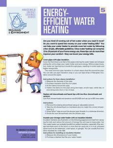 Energy Efficient Water Heating - College of Family and Consumer