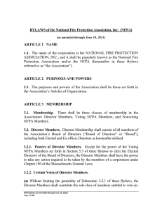 BYLAWS of the National Fire Protection Association, Inc. (NFPA