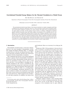Gravitational Potential Energy Balance for the Thermal Circulation in