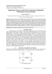 Single Phase Inverter with Selective Harmonics Elimination PWM