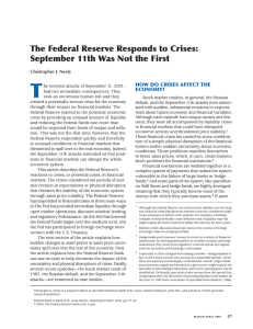The Federal Reserve Responds to Crises: September 11th Was Not