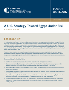 A US Strategy Toward Egypt Under Sisi