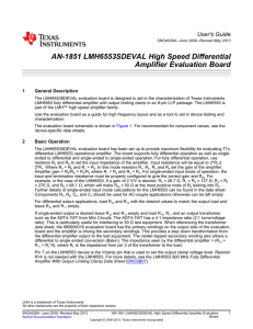 LMH6553SDEVAL High Speed Differential Amplifier Evaluation Board