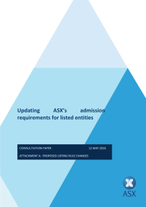 Attachment A - Proposed Listing Rule Changes