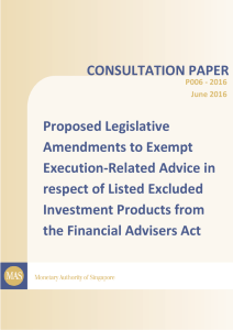 Consultation Paper on Proposed Legislative Amendments for ERA