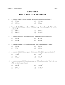CHAPTER 1 THE TOOLS OF CHEMISTRY