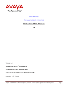 NEW AVAYA AURA PACKAGE - Westcon
