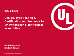 IEC 61439Design Type Testing Certification Requirements For LV