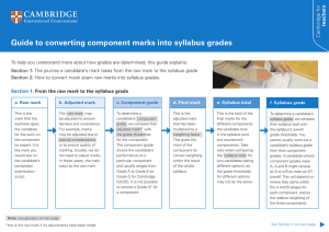 Guide to converting component marks into syllabus grades