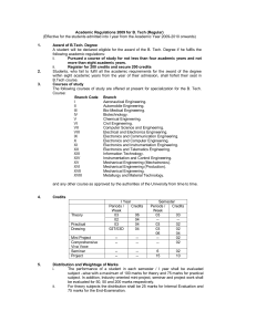 B.Tech Academic Regulations R09