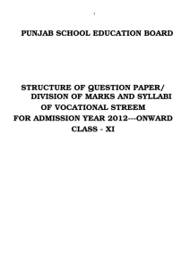 punjab school education board structure of question paper