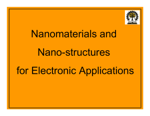Nanomaterials and nanostructures for electronic applications