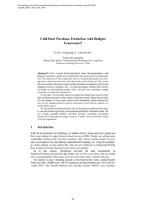 Cold Start Purchase Prediction with Budgets - CEUR