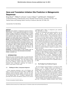 Gene and Translation Initiation Site Prediction in Metagenomic