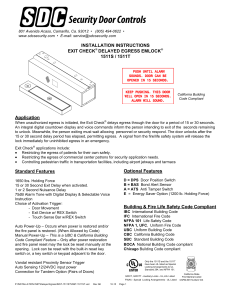 INSTALLATION INSTRUCTIONS EXIT CHECK® DELAYED