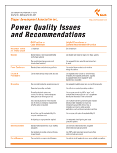 Power Quality Issues and Recommendations