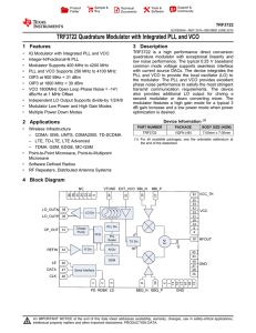 TRF3722 Quadrature Modulator with Integrated PLL and VCO (Rev. A)