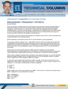 broadband: frequency offsets