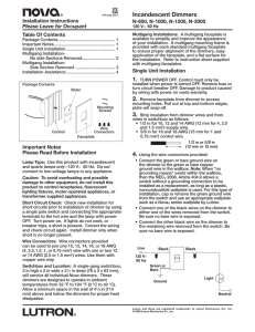 Incandescent Dimmers